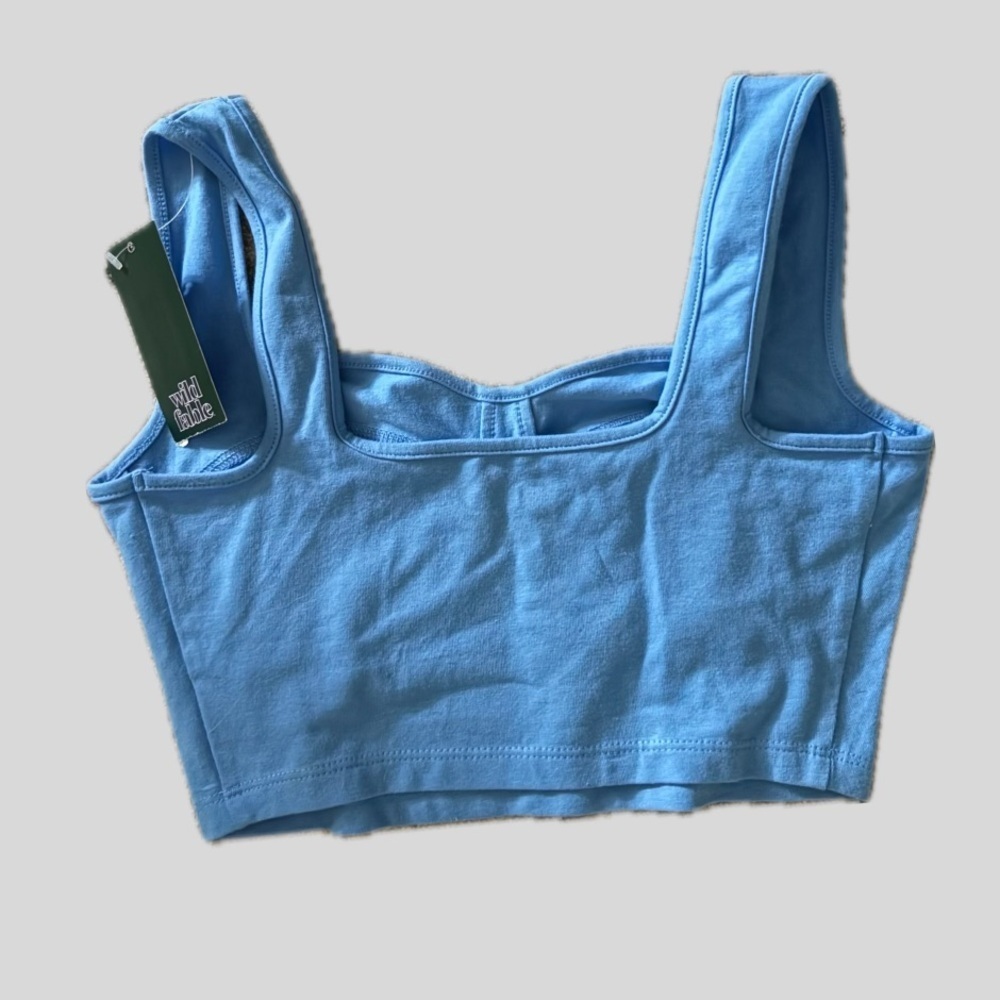 Wild Fable Bra Bralette Size XS Blue Unlined Wireless Cropped Top Style NWT - Picture 2 of 3